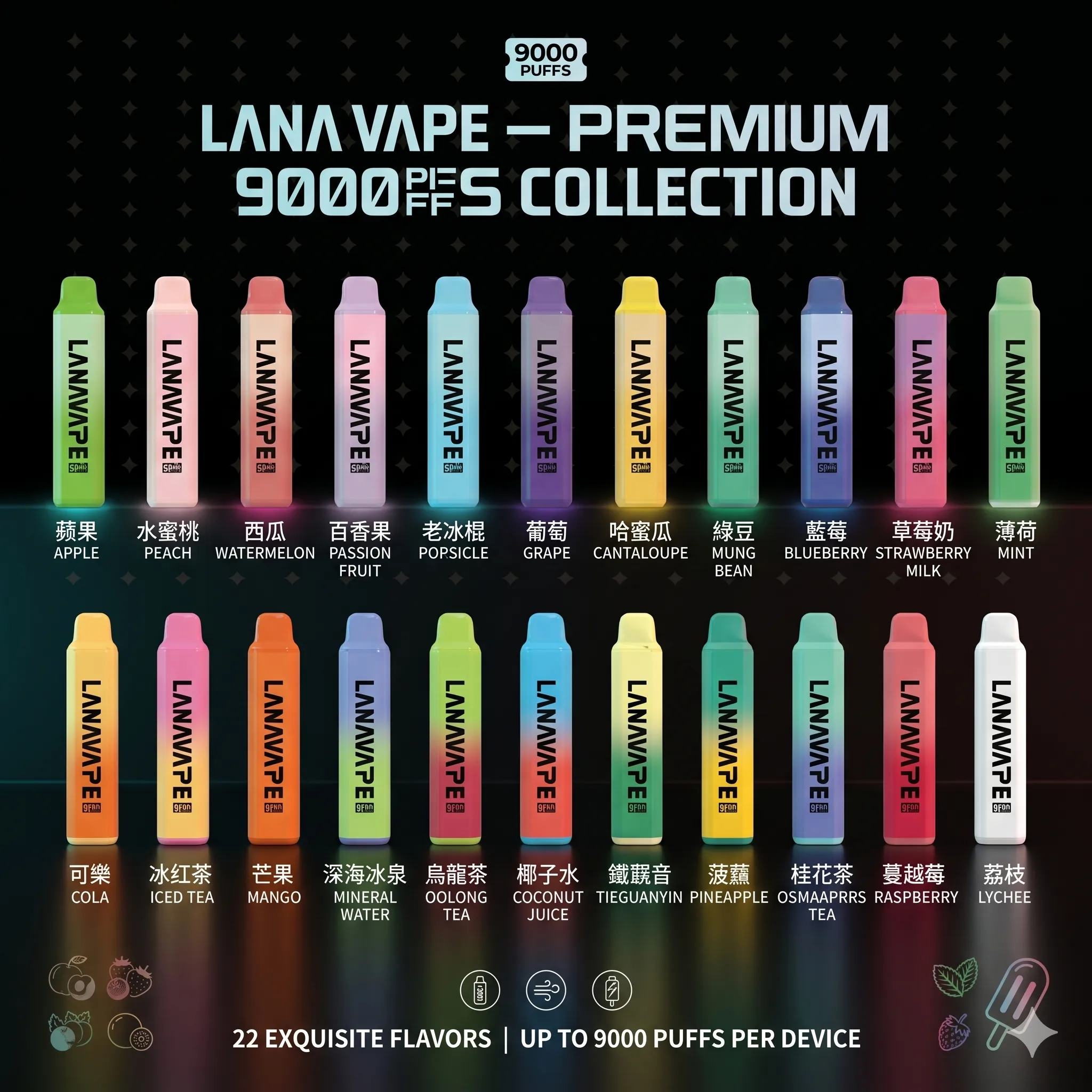 拉娜 拋棄式電子煙 9000口｜當日發貨